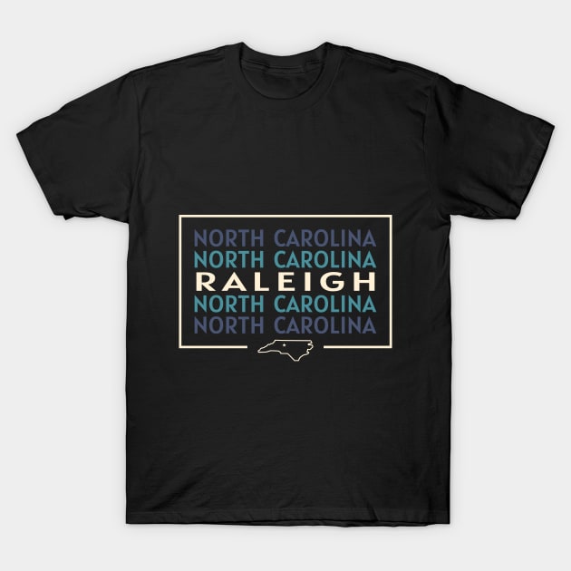 Raleigh, NC Geometric Repeater T-Shirt by nonbeenarydesigns